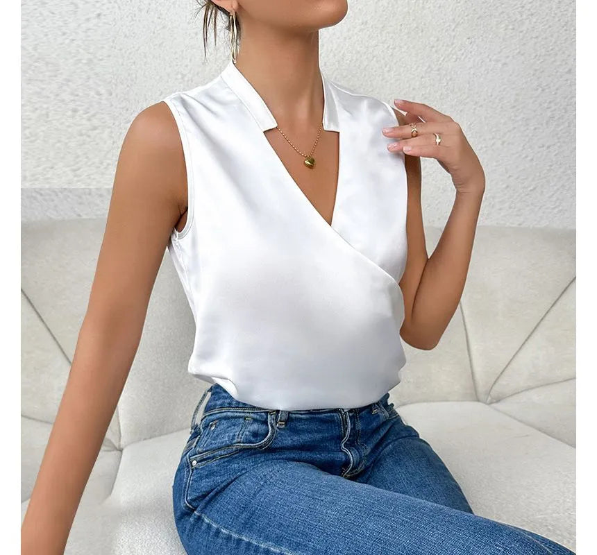 Siena Sleeveless V-Neck Blouse