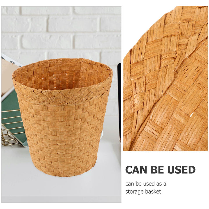 Handwoven Wicker Waste Bin