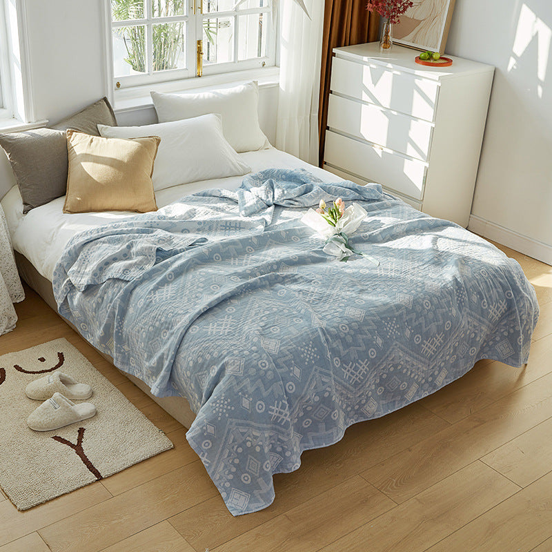 Cotton Cooling Blanket for Summer – Lightweight Gauze Bed Cover