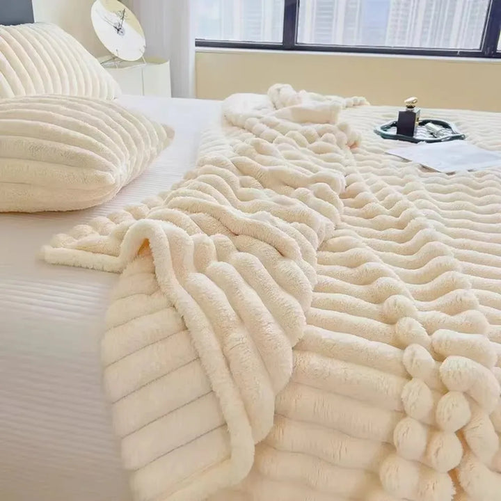 Ultra-Plush Ribbed Throw Blanket