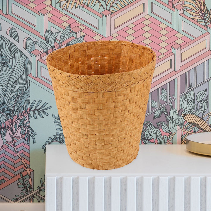 Handwoven Wicker Waste Bin