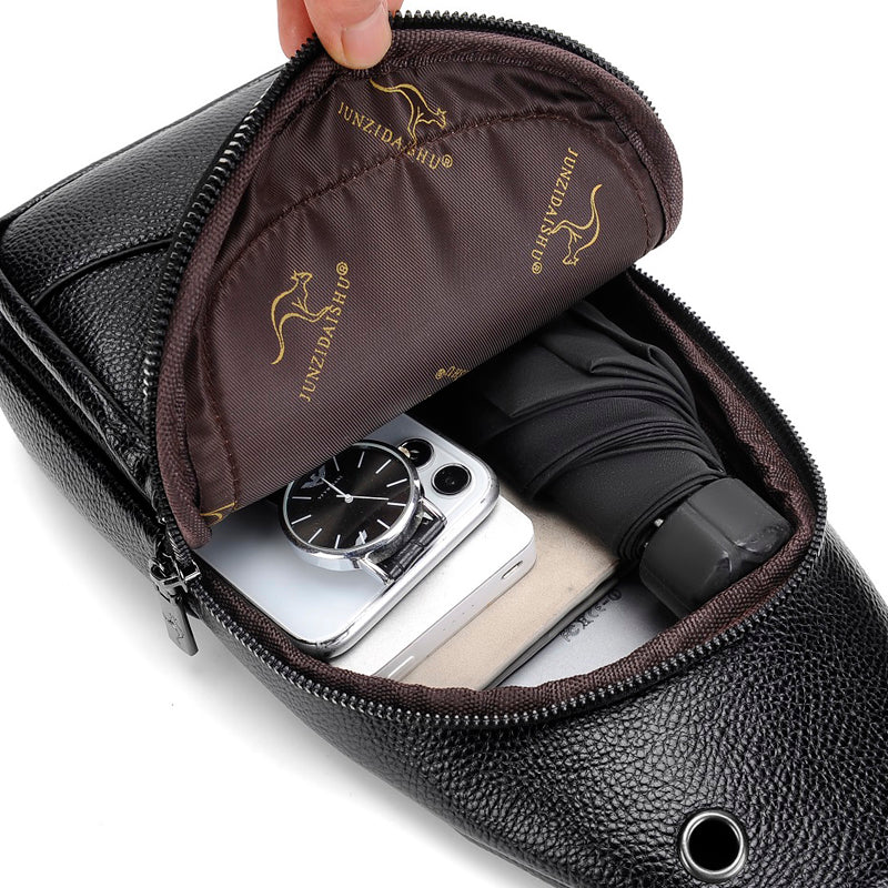 Men’s Leather Chest Crossbody Bag