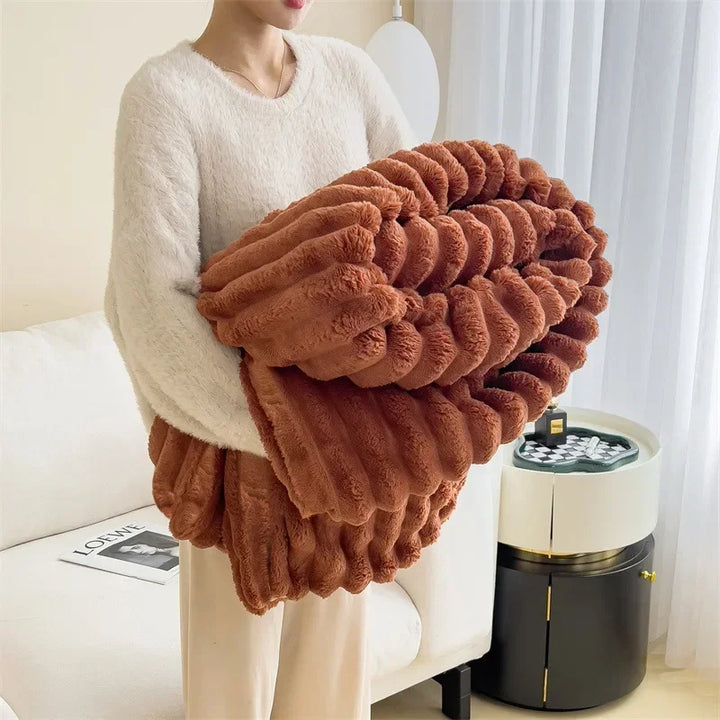 Ultra-Plush Ribbed Throw Blanket