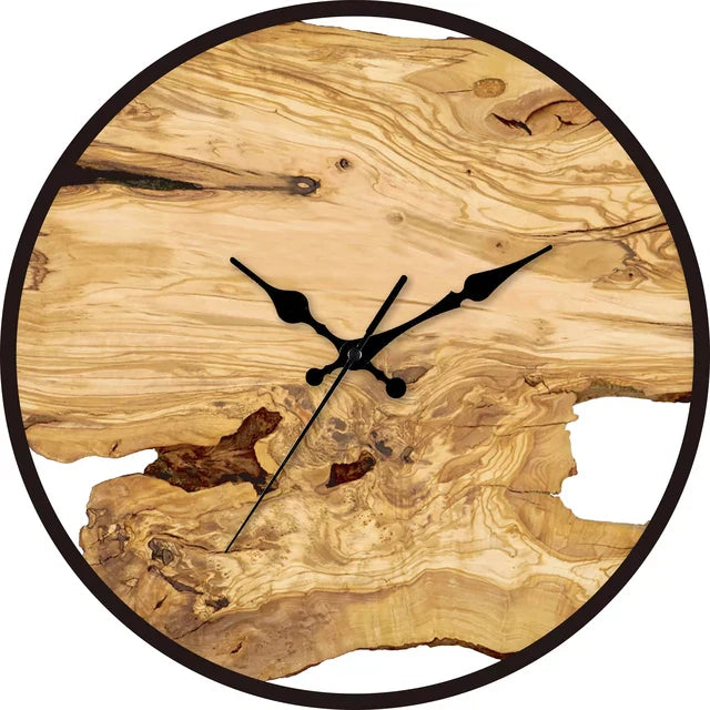 Modern Acrylic Wall Clock – Transparent Silent Timepiece with Wood Detail