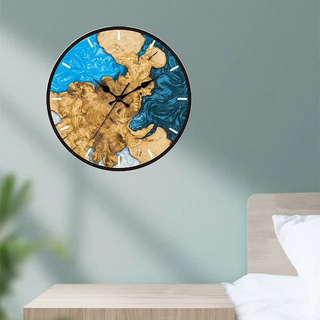 Modern Acrylic Wall Clock – Transparent Silent Timepiece with Wood Detail