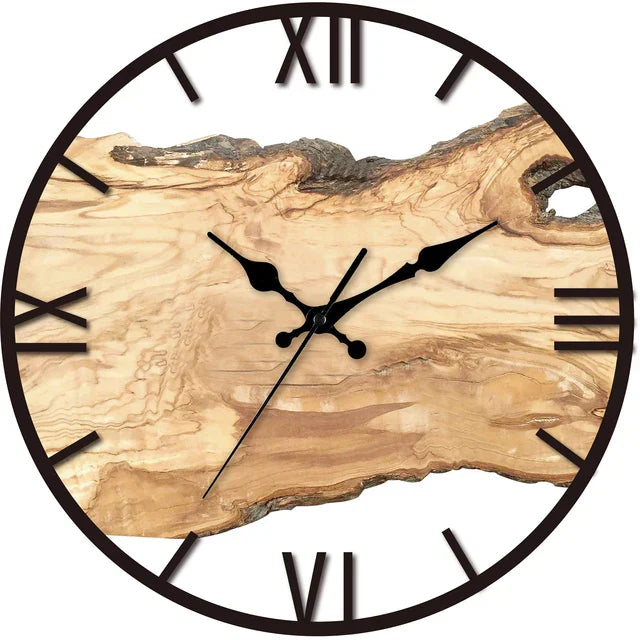 Modern Acrylic Wall Clock – Transparent Silent Timepiece with Wood Detail