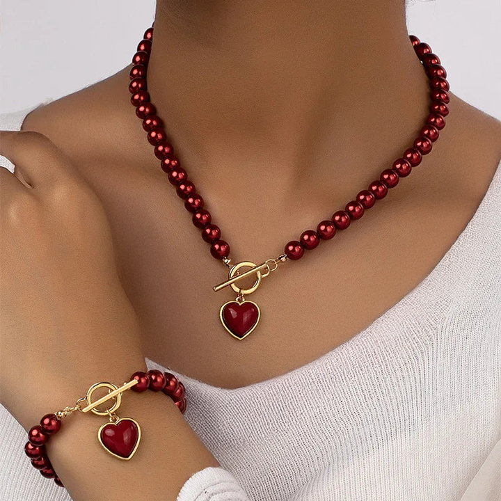 Elysford Pearl Heart Set