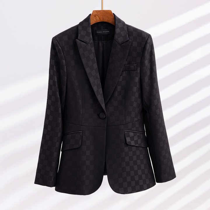 Eva Elegant Plaid Blazer - Edward Fraiser