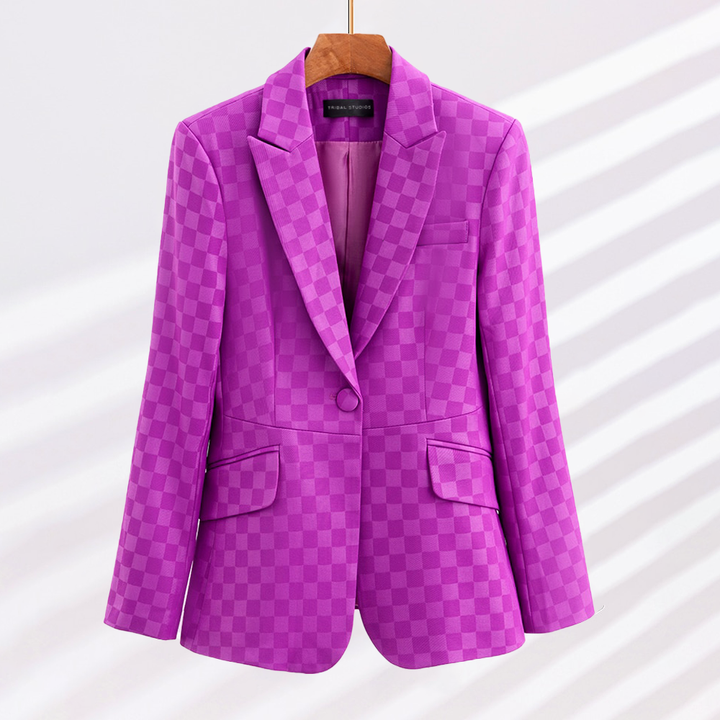 Eva Elegant Plaid Blazer - Edward Fraiser