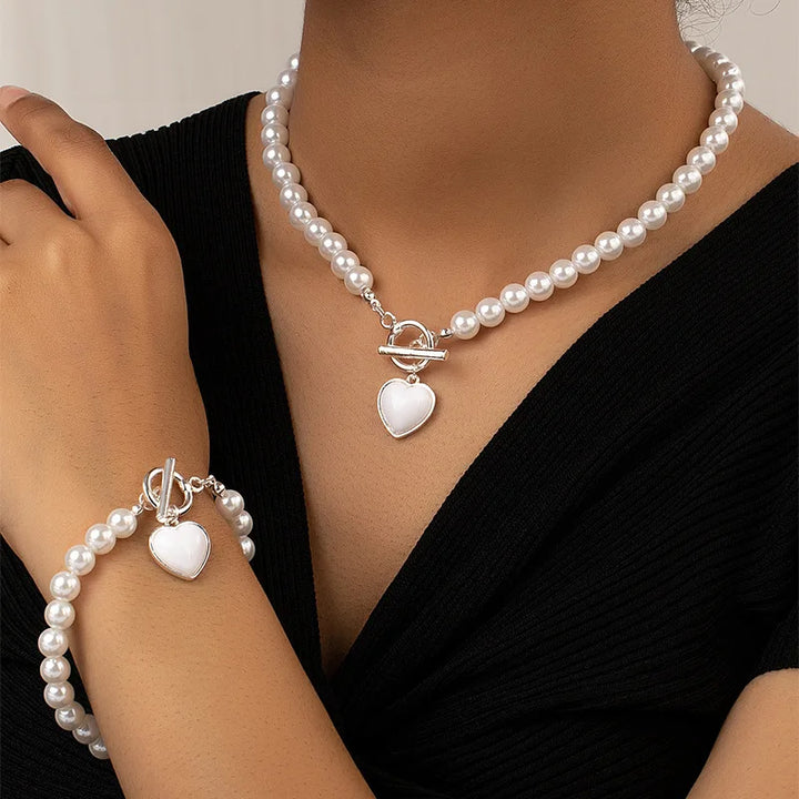 Elysford Pearl Heart Set