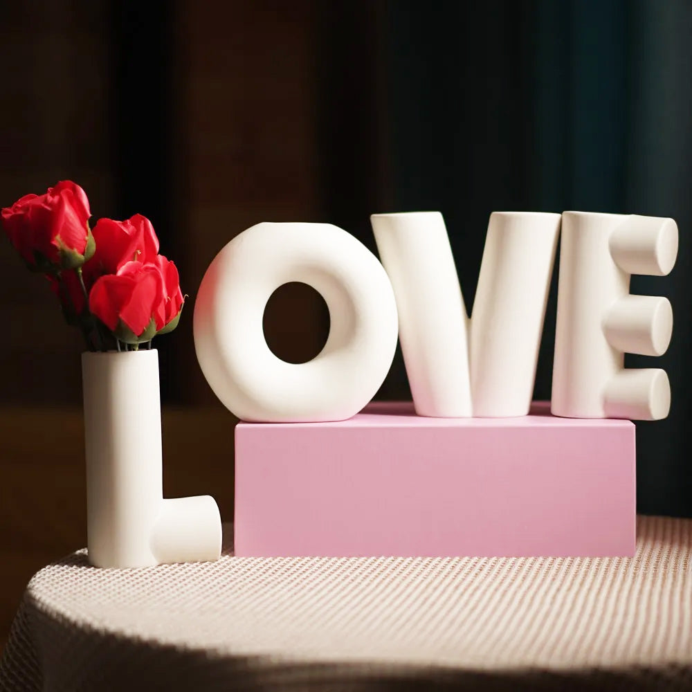 L-O-V-E Ceramic Vase