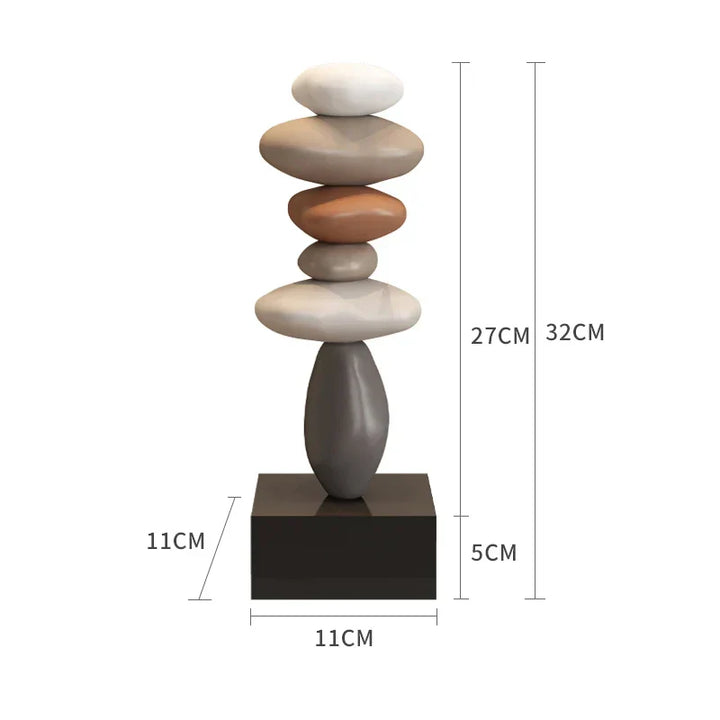 Zen Balance Stone Sculpture – Resin Decor Accent for Meditation & Mindful Spaces