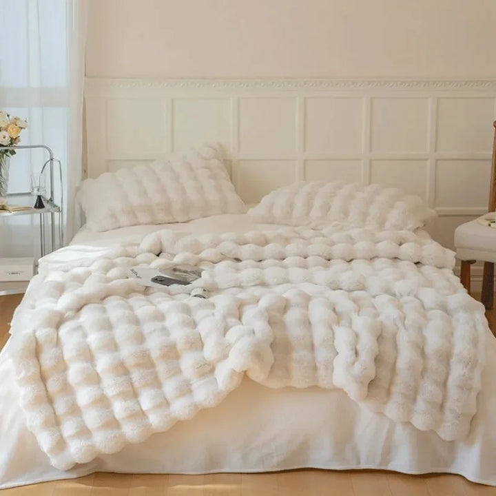 Double-Sided Faux Fur Throw Blanket