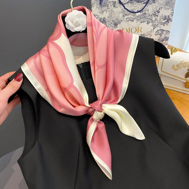 Vivienne Silk Square Scarf – Bold Color Block
