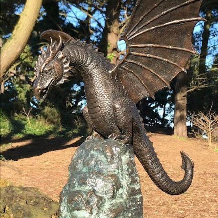 Fire-Breathing Dragon Garden Water Fountain