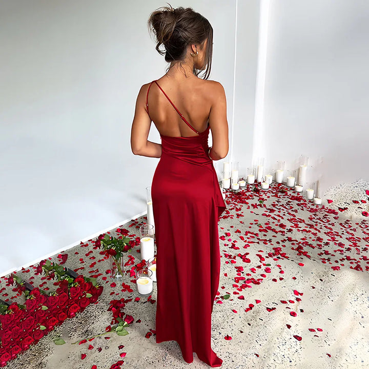 Seraphina One Shoulder Satin Dress