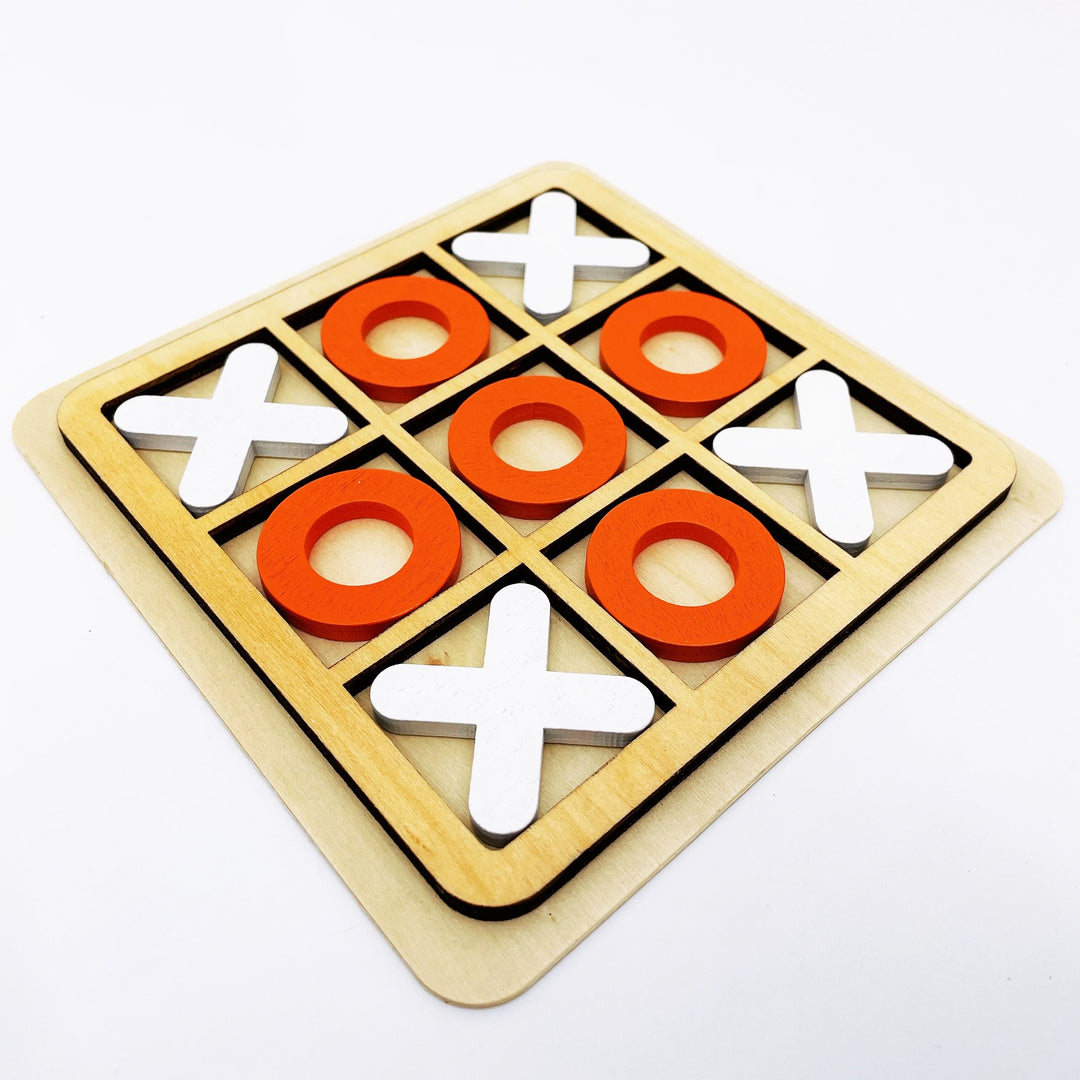 Wooden Tic-Tac-Toe Game Board Set