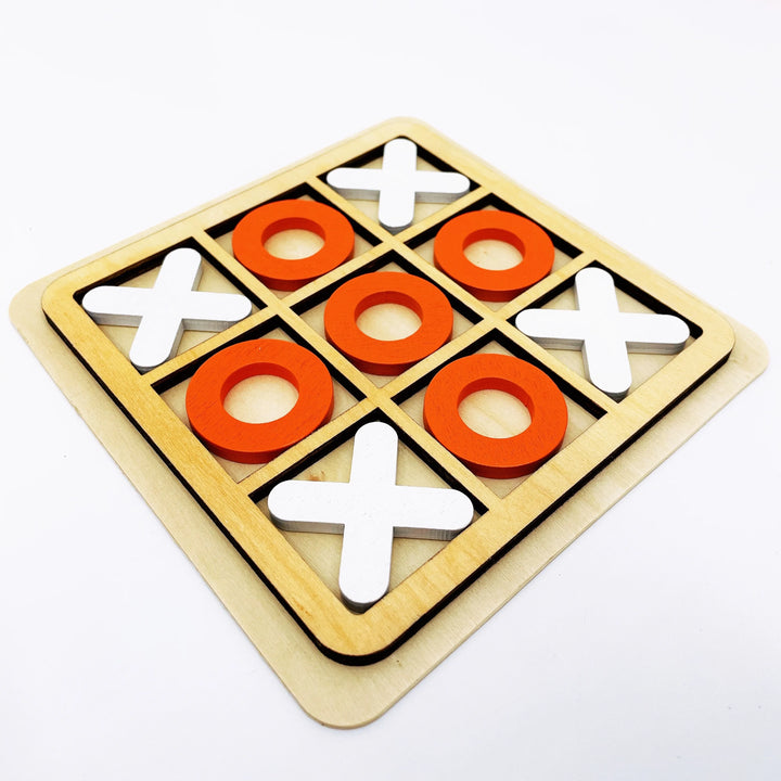Wooden Tic-Tac-Toe Game Board Set