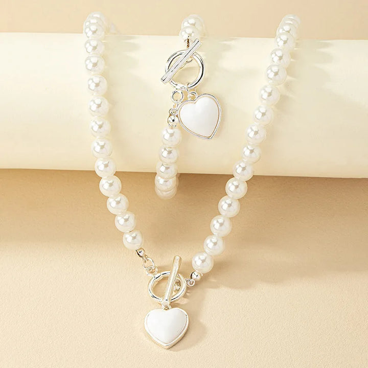 Elysford Pearl Heart Set