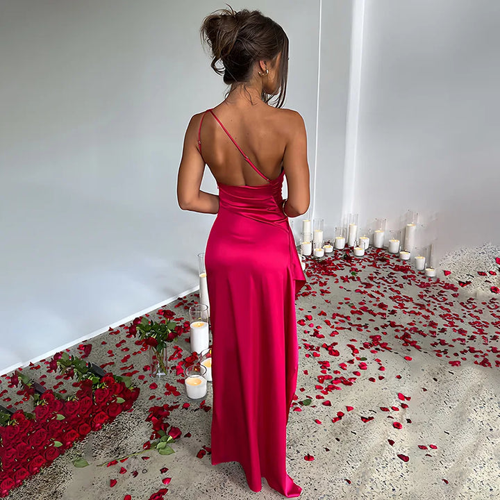 Seraphina One Shoulder Satin Dress