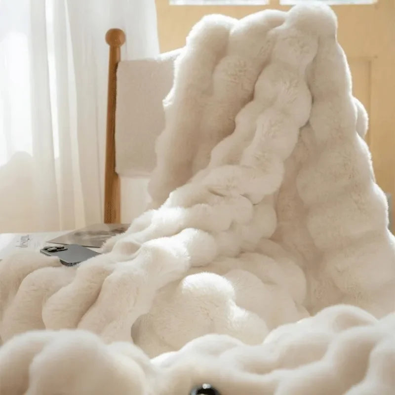 Double-Sided Faux Fur Throw Blanket