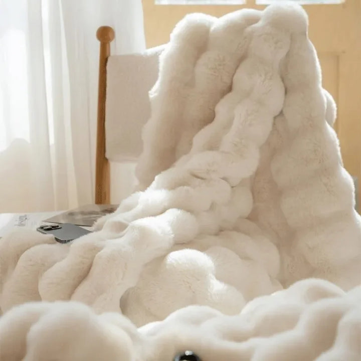 Double-Sided Faux Fur Throw Blanket