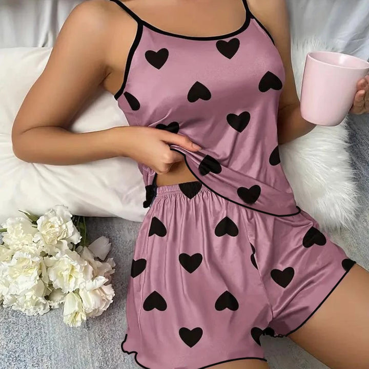 Heart-Print Loungewear Set