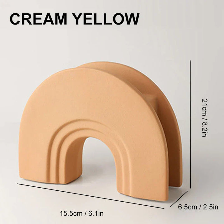 ArchForm Dual-Tone Ceramic Vase – Nordic-Inspired Minimalist Sculpture