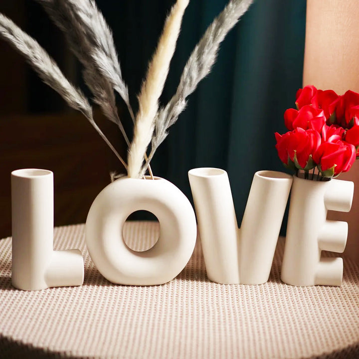L-O-V-E Ceramic Vase