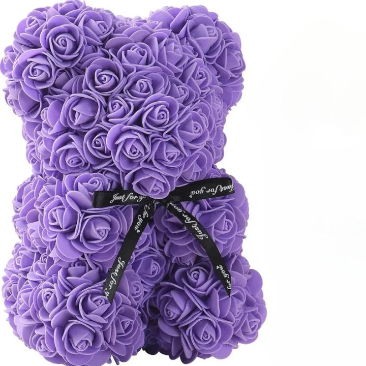 Luxury Rose Teddy Bear – Handmade Foam Rose Gift