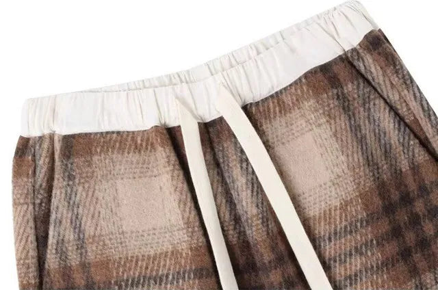 Marston Plaid Wide-Leg Pants