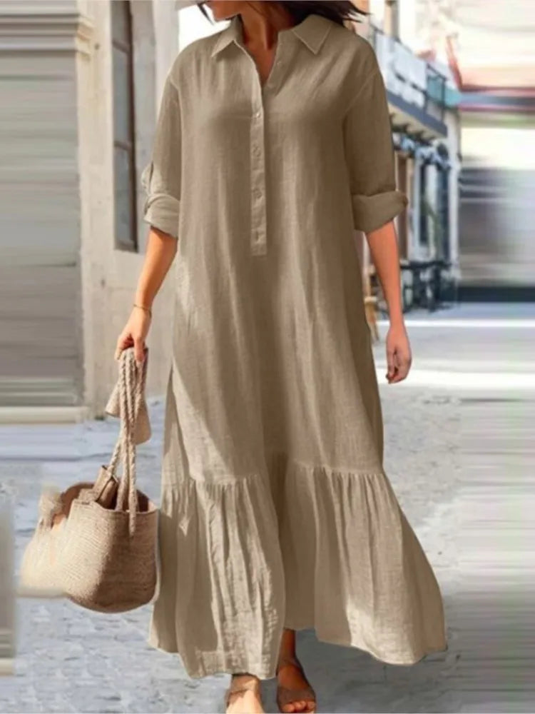 Marlowe Tiered Shirt Maxi Dress