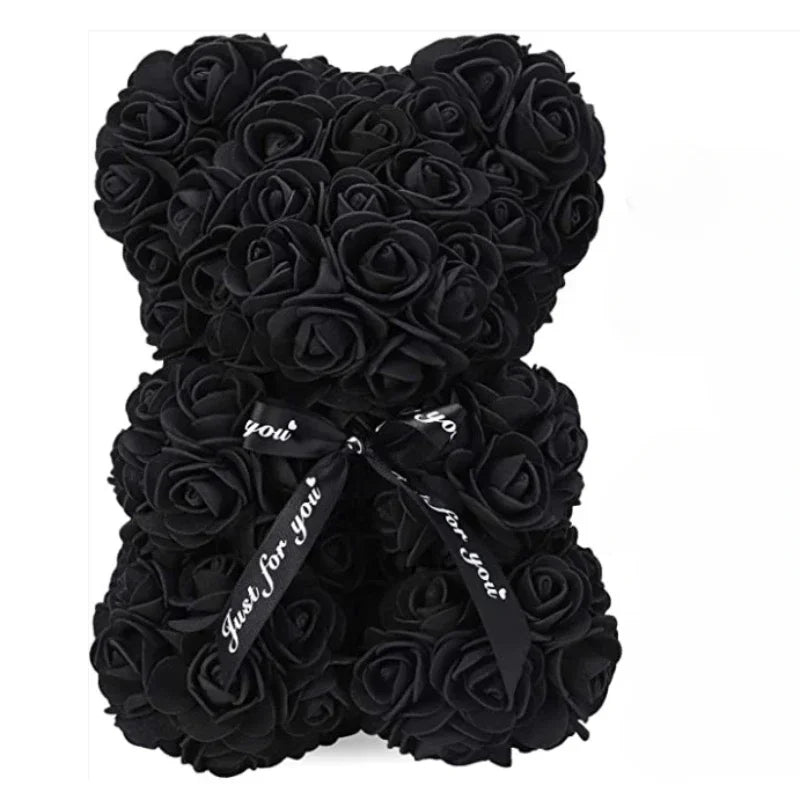 Luxury Rose Teddy Bear – Handmade Foam Rose Gift