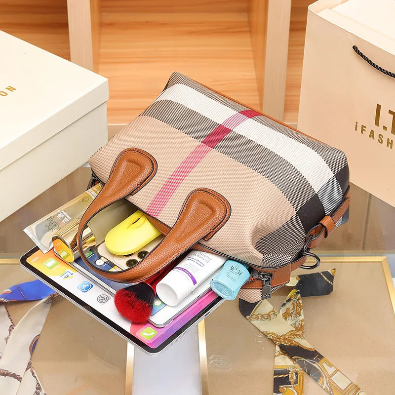 Marrowline Check Barrel Bag