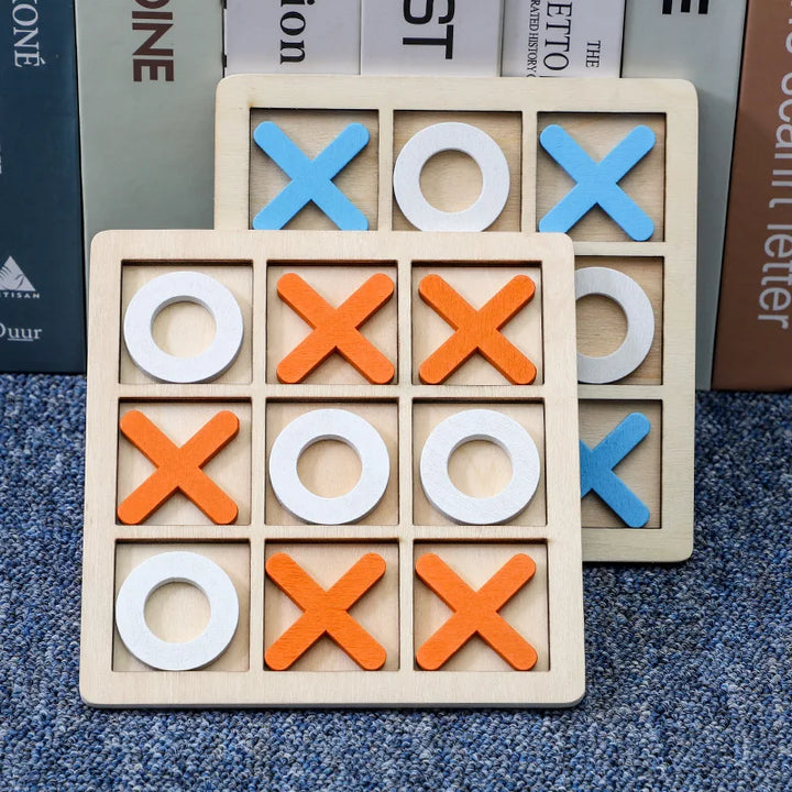 Wooden Tic-Tac-Toe Game Board Set