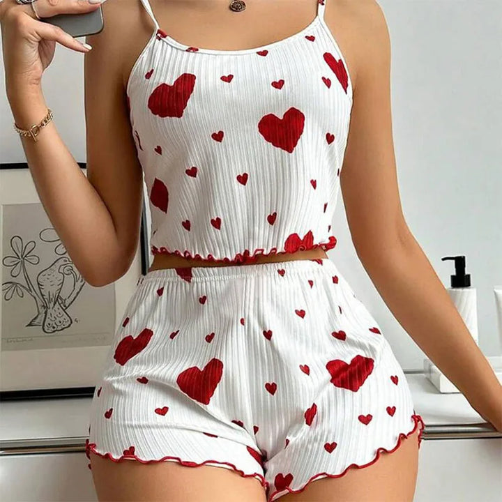 Ruffle-Trim Heart Lounge Set