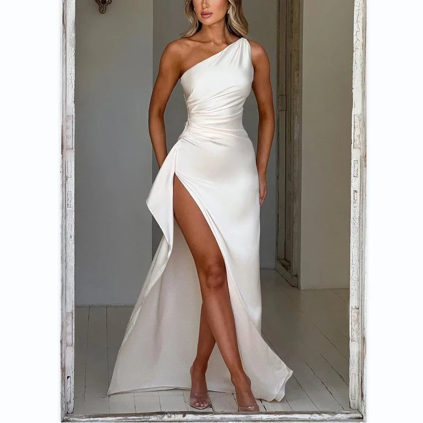 Seraphina One Shoulder Satin Dress