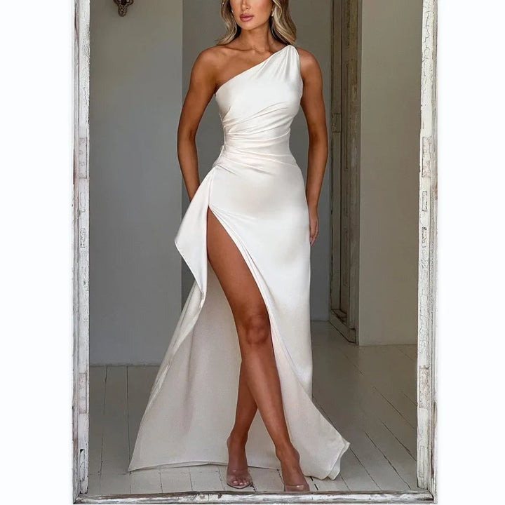 Seraphina One Shoulder Satin Dress