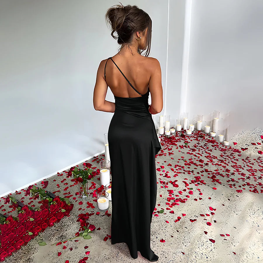 Seraphina One Shoulder Satin Dress