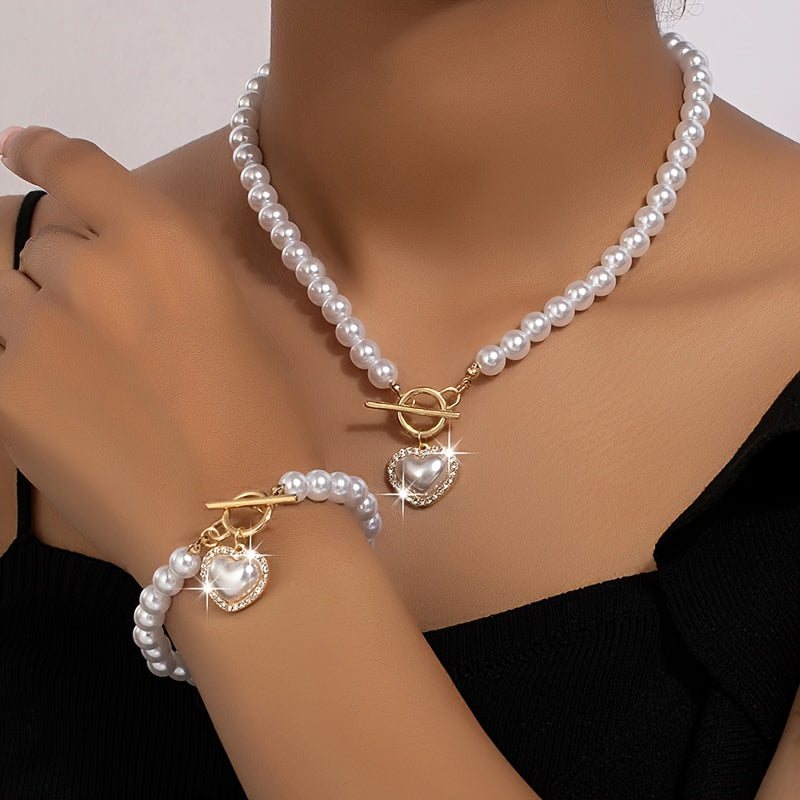 Elysford Pearl Heart Set
