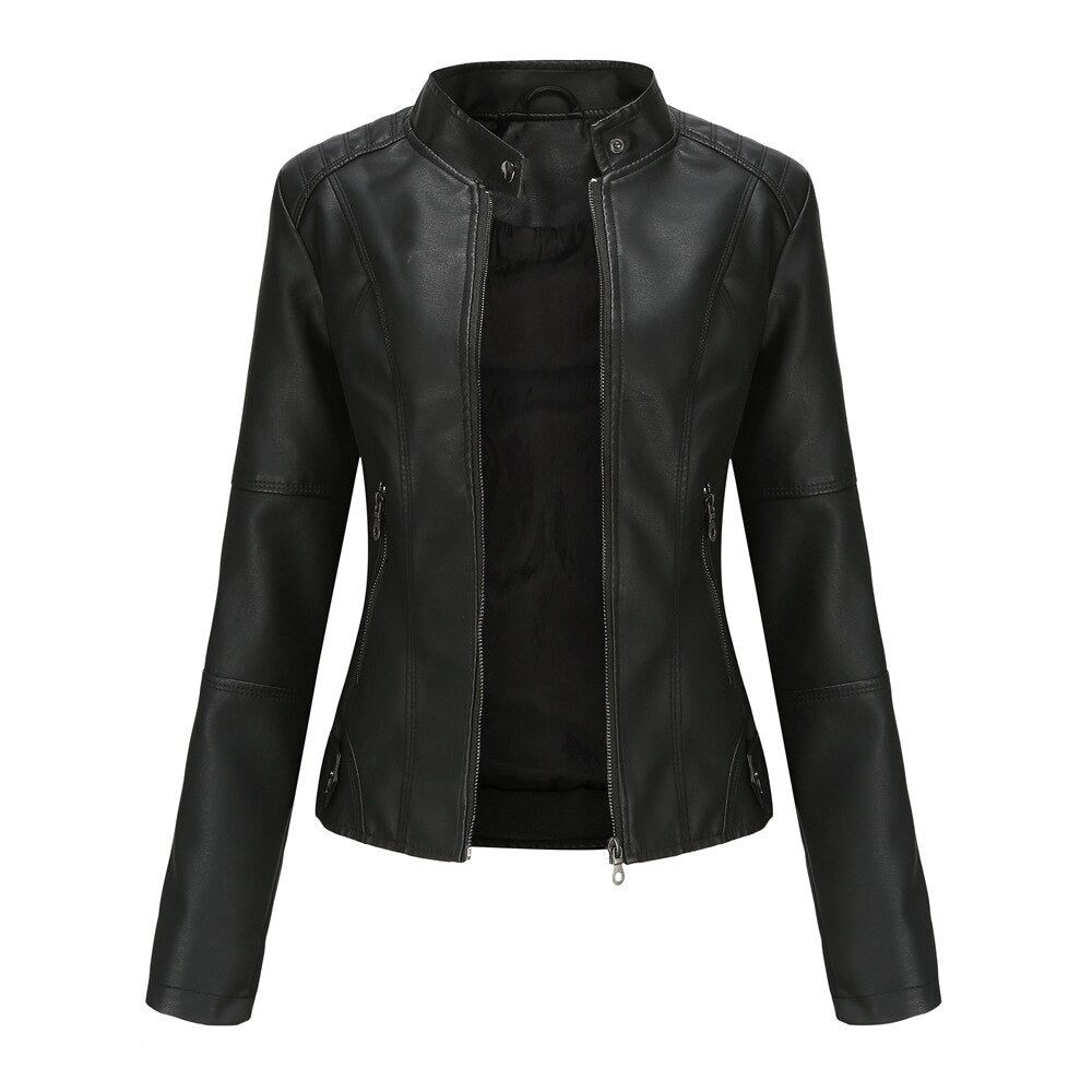 Verona Leather Jacket with Mandarin Collar