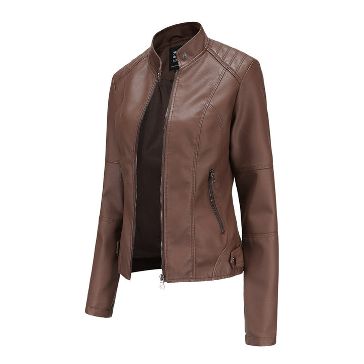 Verona Leather Jacket with Mandarin Collar