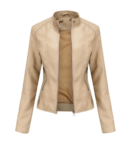 Verona Leather Jacket with Mandarin Collar
