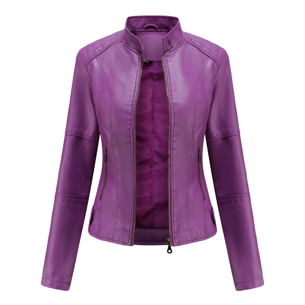 Verona Leather Jacket with Mandarin Collar