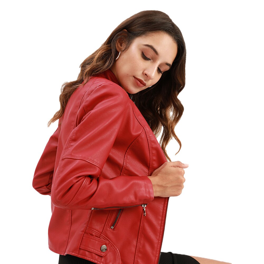 Verona Leather Jacket with Mandarin Collar
