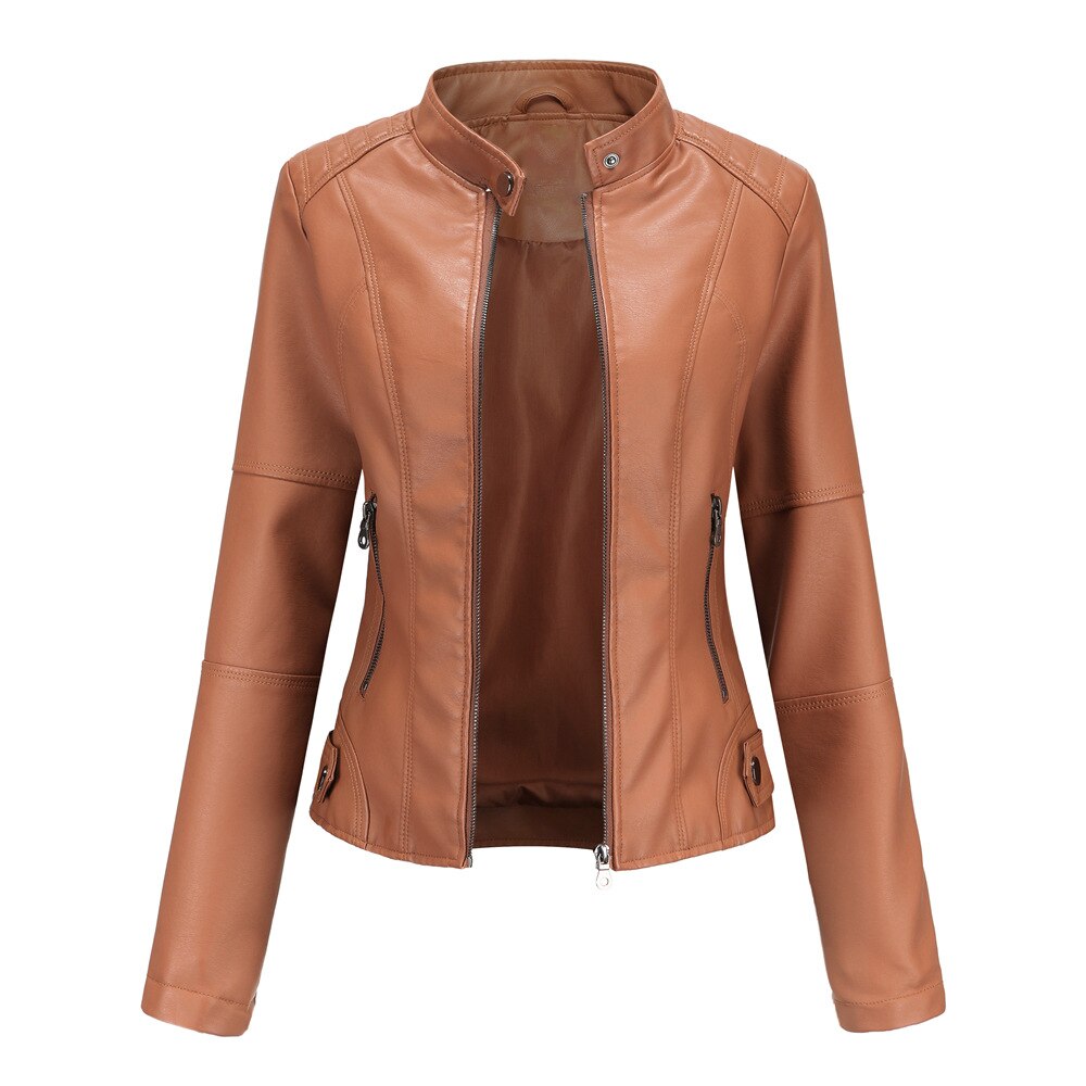 Verona Leather Jacket with Mandarin Collar