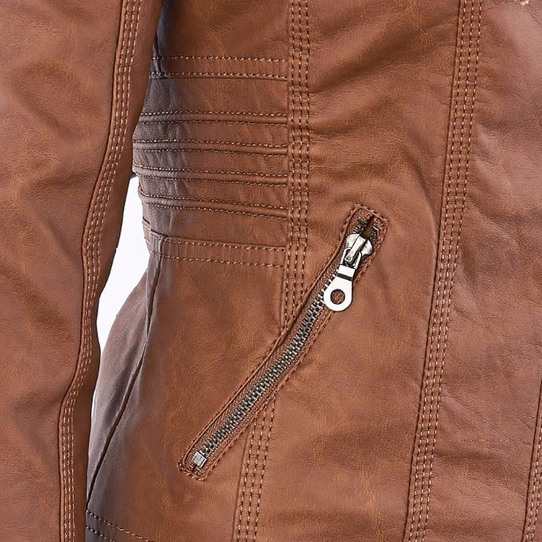 Classiqua Hooded Leather Jacket