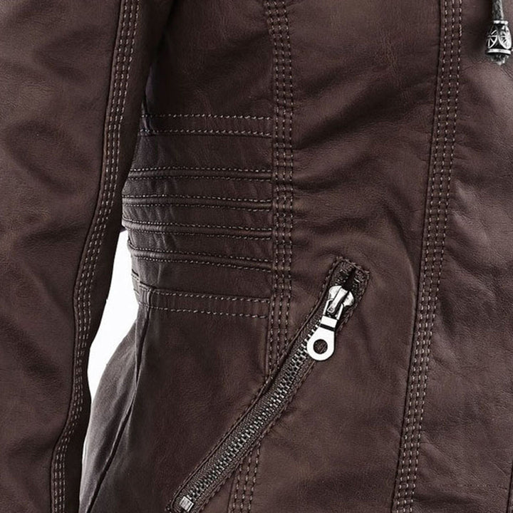 Classiqua Hooded Leather Jacket