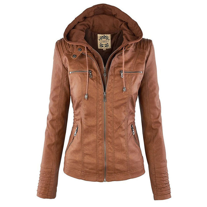Classiqua Hooded Leather Jacket