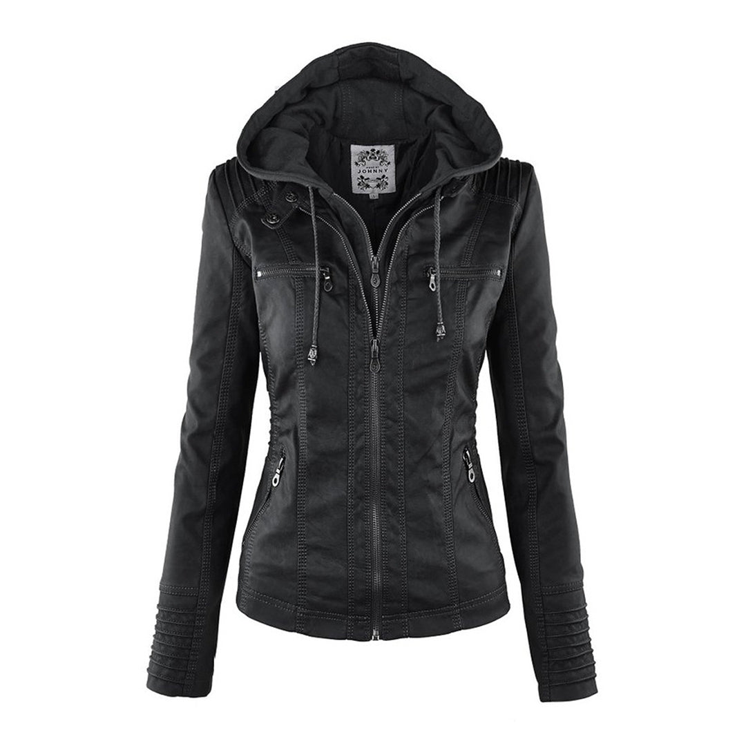 Classiqua Hooded Leather Jacket